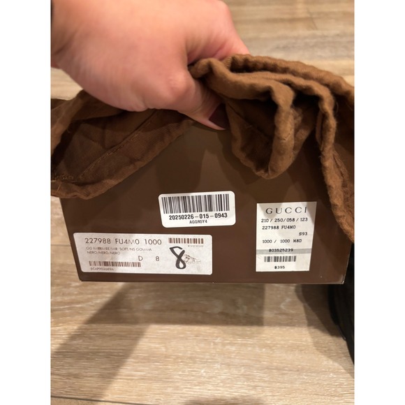 Gucci GG Embossed Leather Sneakers Low Top Lace Up Black Designer Shoes - Picture 9 of 14